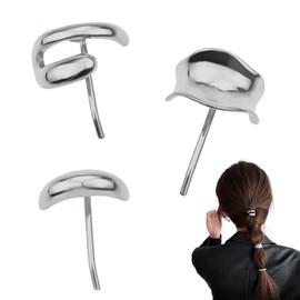 3PCS Metal Hair Cuffs,Gold Ponytail Cuff,Gold Ponytail Buckle,Metal High Ponytail Clip Barrettes,Decorative Ponytail Buckle for Women (Style 1)