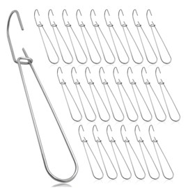 Tsudoku 24 Pcs 7.3 Inch Metal Pattern Hooks Sewing Pattern Making Hanging Hanger Silver