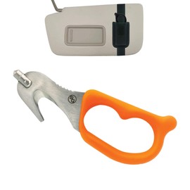 StatGear SuperVizor XT Auto Emergency Rescue Escape Tool - Seatbelt Cutter & Window Glass Breaker Hammer Survival - Mounts Right to Your Sun-Visor! Orange