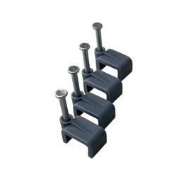 On1shelf® Flat Grey 6.0 mm Cable Clips, Bag of 50, Skirting Wire Nail Clips, Cable Tacks for Ethernet, Electrical Cables, Walls