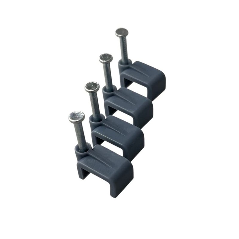 On1shelf® Flat Grey 6.0 mm Cable Clips, Bag of 50,