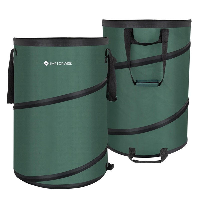 Emptorwise - 2-Pack Collapsible Pop up Trash Cans, Camping and