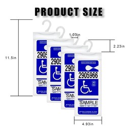 JOYCOURT 4PCS Portable Handicap Placard Holder, Ultra Transparent Disabled Parking Permit Placard Sleeve Protective Holder Cover with Large PVC Hanger, Holder for Disability Parking (4)