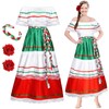 Riyiper Traditional Mexican Dress for Women Fiesta Senorita Costume Spanish