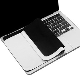 2 Pack Microfiber Liner Cleaning Cloth 13" with Screen Keyboard Imprint Protection, Laptop Keyboard Protector Compatible with MacBook Pro/Air 13" and MacBook Pro 14"-(Grey+Black)