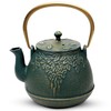 TOPTIER Japanese Cast Iron Tea Kettle with Infuser, Leaf Design
