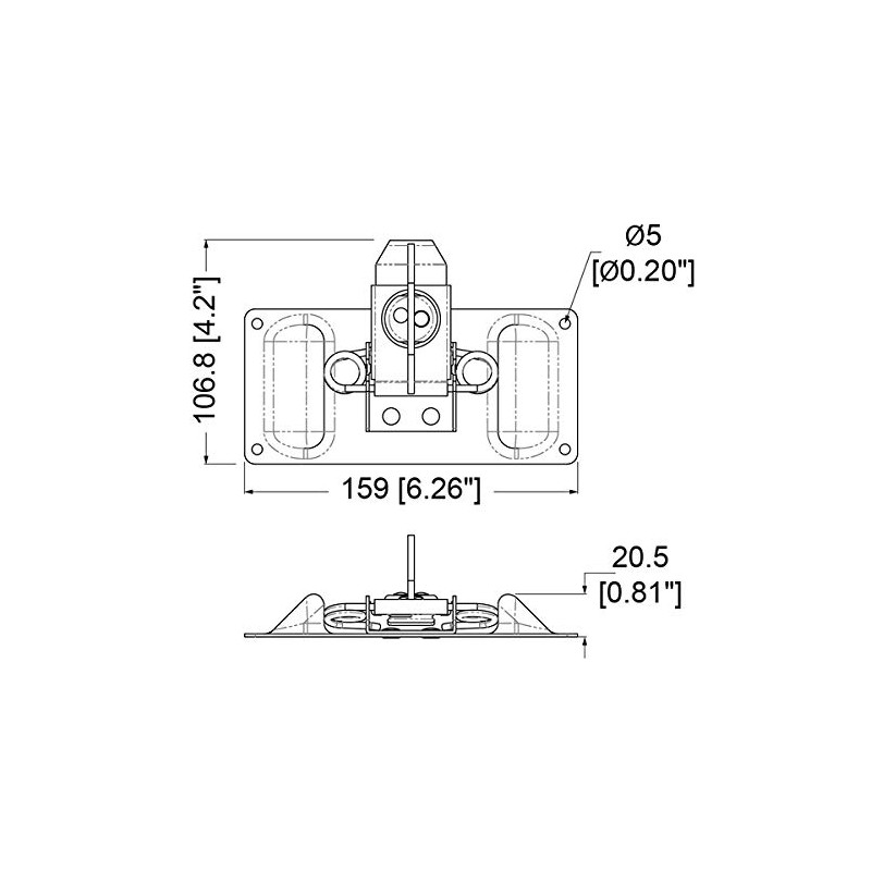 Penn Elcom Large Surface Mount Twist Latch Pre-Riveted into Protector