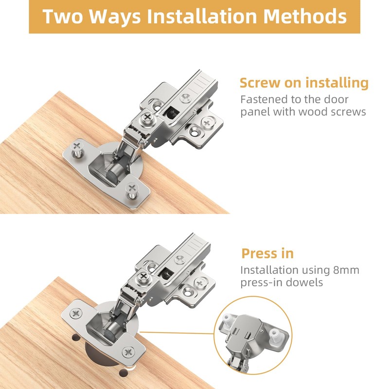 Furniware 10 Pack Frameless Inset Soft Close Cabinet Hinges, Speed