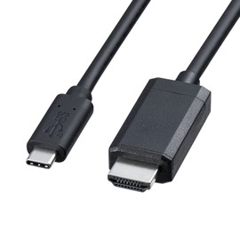 Sanwa Supply KC-ALCHD10K Type-C-HDMI Converter Cable (Black, 3.3 ft (1 m)