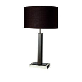 ORE International, Inc 8321ES-1 Metal Table Lamp with Convenient Outlet, 11" x 17" x 26", Gun Metal Grey