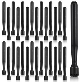 40pcs Drink Muddler for Cocktails, Cocktail Muddler Tool, Plastic Fruit Smasher for Drinks, Mojito & Lemonade Muddlers, 8.15" x 1" (Black)