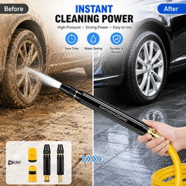 High Pressure Garden Hose Nozzle for Car Wash – Adjustable Metal Spray Gun for Yard Cleaning