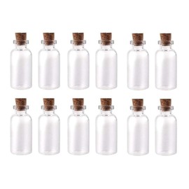 ericotry 5ml Cork Jar Glass Bottles Portable Mini Clear Glass Wish Bottle Message Bottles Jars Vial Containers with Cork Stoppers for Arts Crafts Decoration Party Favors (12Pcs)