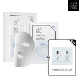 Jeongsaemmul 에센셜 물 크림 라이트 마스크 5P + 에센셜 물크림 라이트 1g 2매 Essential Water Cream Light Mask 5P + Essential Water Cream Light 1g 2 sheets