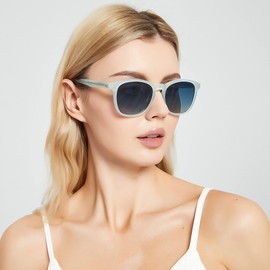 Bircenpro Polarised Retro Sunglasses for Women - 100% UV Protection Classic Round Sunglasses Polarised for Women for Driving and Fishing, F