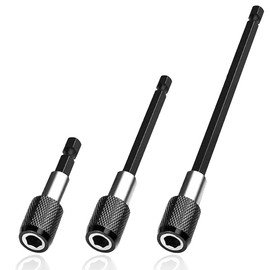 Mesee 3 x Drill Extension Rod, Hex-Shank Magnetic Holder, 1/4 Inch (6.35 mm) Hex Shank, Quick Change Bit Set, Extension Rod for Electric Impact Wrench, Screwdriver 60/100/150 mm