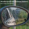 3 Pcs Eyes On Jesus Rearview Mirror Stickers, Christian Decal