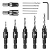 Countersink Drill Bit Set, 5 Piece Woodworking Chamfered Set with
