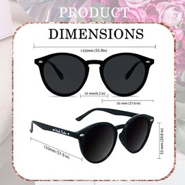 LADY&HOME Bridal Shower Favors Bachelorette Party Supplies 10pcs Round Cat Eye Weddings Sunglasses, Black
