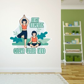 Dad Just Breathe Clear Your Mind Active Health Wall Decal Decoration Just Breathe Clear Your Mind Typography Lasts Years and Easily Removable - Size: 20 in(W) x 20 in(H)