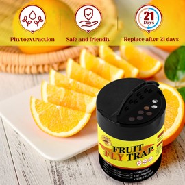 Glovv 3 Pack Fruit Fly Trap for Indoor & Kitchen Use, Reusable Gnat Trap & Fly Catcher with Plant Based Bait, Fruit Killer for House