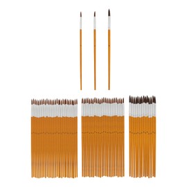 VBS Wholesale Pack of 70 Round Brushes with Bamboo Handle Various Sizes