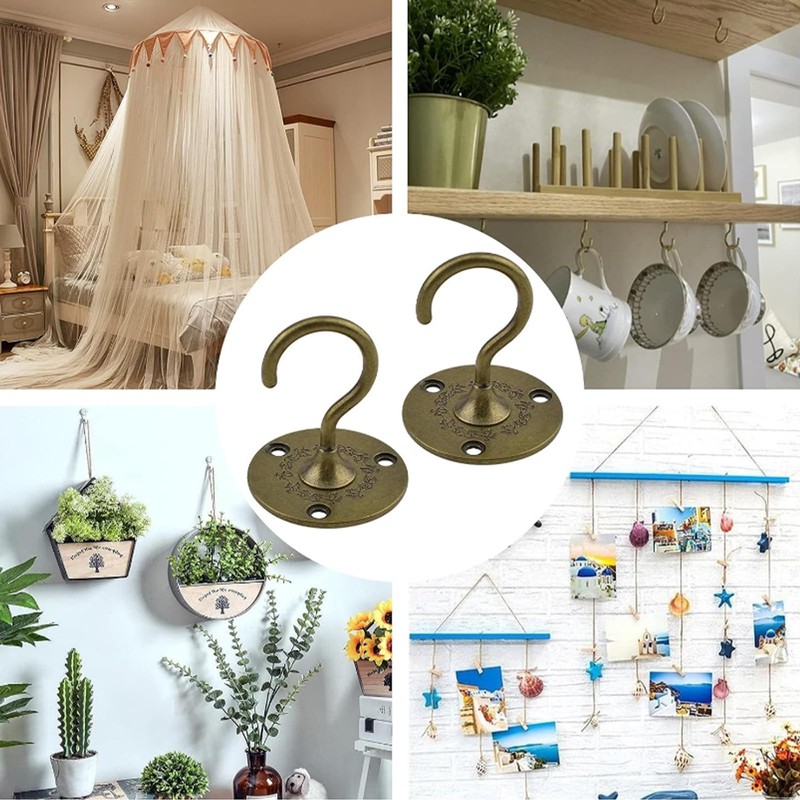 INCREWAY Wall Mount Ceiling Hooks, 4PCS Sturdy Hanging Chandelier Plate