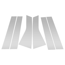 HEROFFIX 6 Pcs Door Pillar Window Trim for Ford Edge 2015-2020 Front Rear Left Right Anti Scratch Sticker Pillar Posts Door Outer Exterior Cover Silver Tone