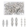 SUPERFINDINGS 60Pcs 3 Style Alloy Rhinestone Bar Spacers 3-Hole Metal