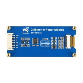 Coolwell 2.66 inch E-Paper E-Ink Display Module (B) for Raspberry Pi/Jetson Nano, 296 x 152 Pixels, SPI Interface, Red/Black/White, Three-Colour