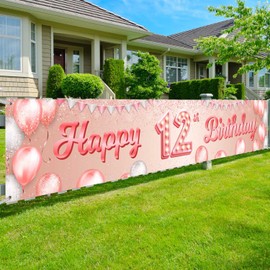 Happy 12th Birthday Rose Gold Banner Backdrop Cheers to 12 Years Old Confetti Balloons Theme Decor for Girls 12 Years Old Pink Birthday Party Supplies Bday Decorations Gift Background Favors Glitter