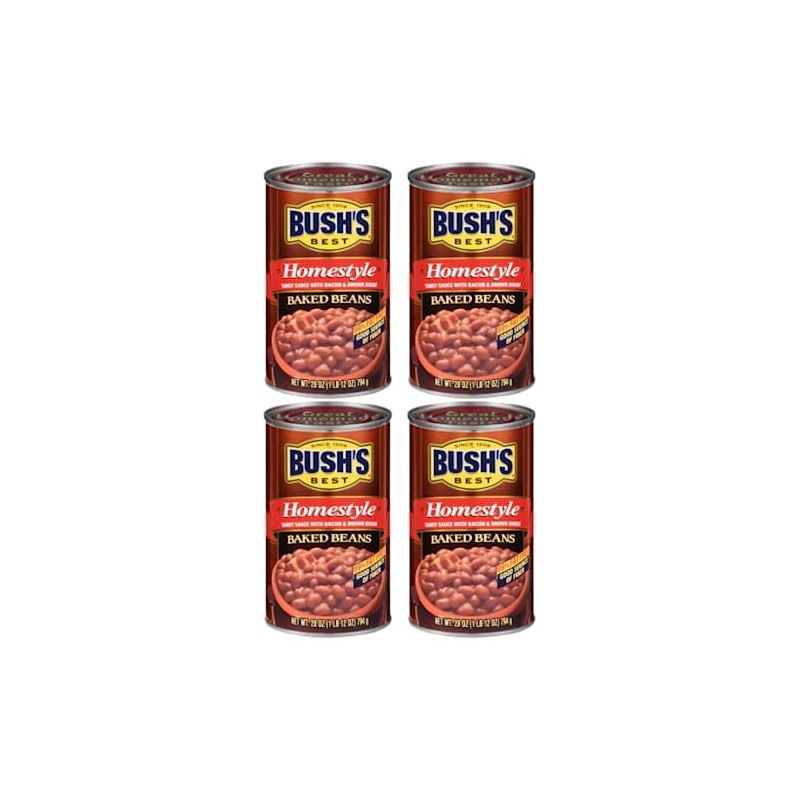 Bush's Best Baked Beans, Canned Homestyle Baked Beans, 28 Ounce