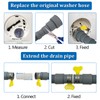 AcbbMNS 6.56 Feet (2M) Washing Machine Drain Hose Extension Kit,