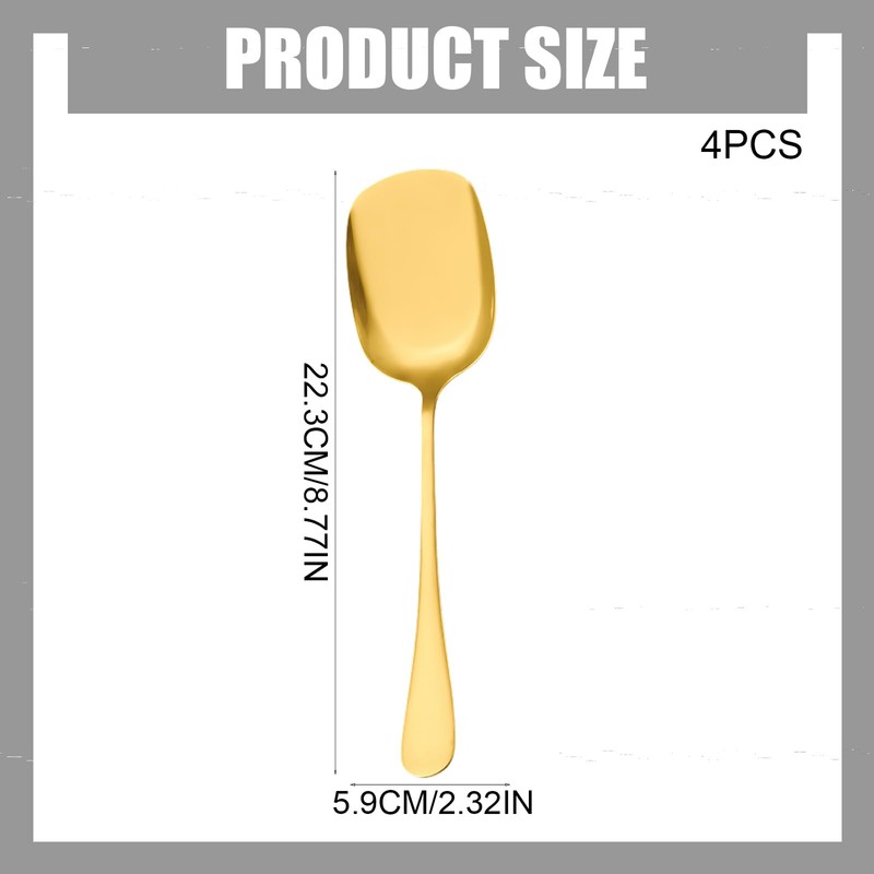 4 Pcs Stainless Steel Serving Spoon Classic Serving Table Spoons