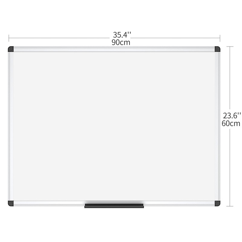VIZ-PRO Magnetic Dry Erase Board, 36 X 24 Inches, Silver