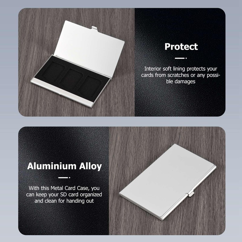 Aluminum Alloy Memory Card Case Card Box Holders for 3PCS