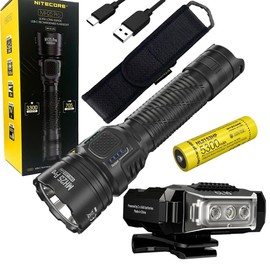 Nitecore MH25 PRO - CL10 Clip-ON Light MH25 PRO Multitask Hybrid Series Rechargeable Flashlight -3300 lumens w/ CL10 Clip-On Light -45 Lumens and Eco Sensa Charging Cable