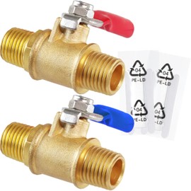 MSAEIQUN 2PCS Brass Ball Valve Shut Off Switch, 1/4 NPT Male x Female