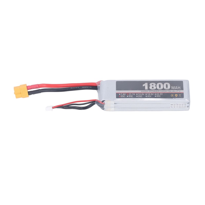 LiPo Battery Pack 11.1V 3S 1800mAh 25C Rechargeable LiPo Battery