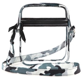 DONGGANGAJI Clear Crossbody Bag, Stadium Approved for Concerts,Clear Shoulder Bag Adjustable Strap With front pocket (Camouflage EN)