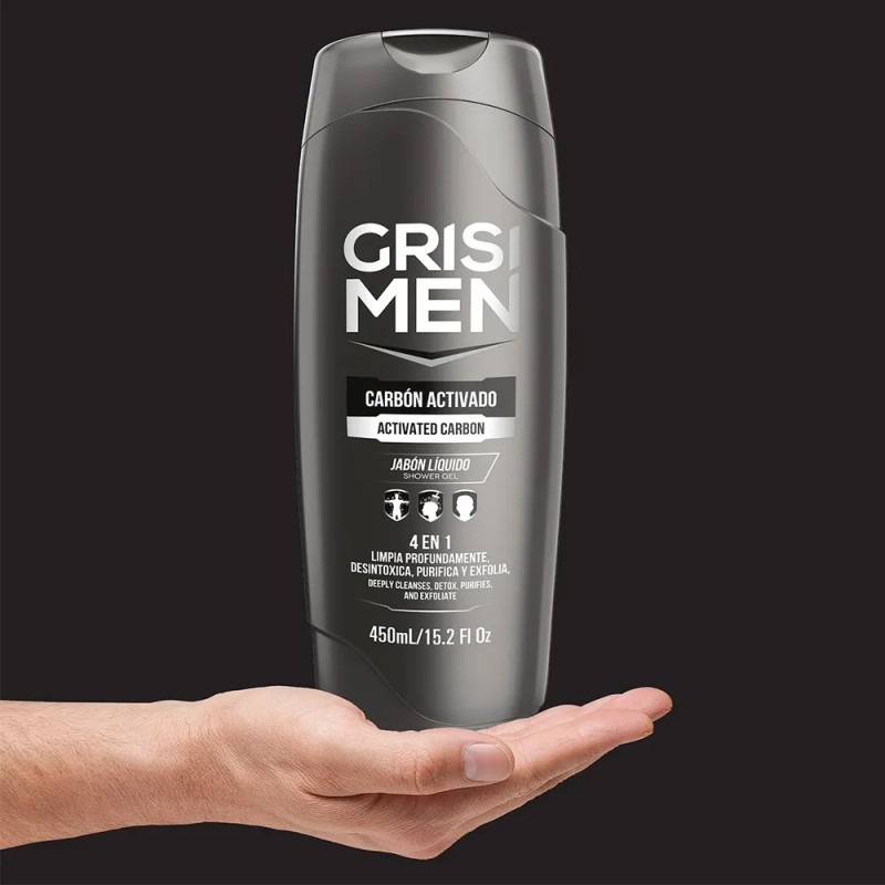 Jabón Líquido Corporal Grisi Men Carbón Activado 450ml