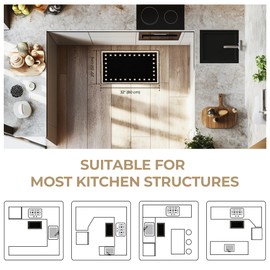 GRANNY SAYS Kitchen Rugs and Mats Non Skid Washable Absorbent Resist Dirt Kitchen Mats for Floor, Comfort Standing Mat Front of Sink Rugs Durable Polypropylene 20'' x 32'', Black