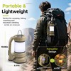 Solar Powered Portable LED Camping Lantern with Fan, Green, USB