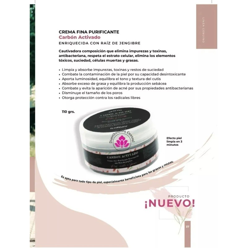 Florigan Crema Fina Purificante Carbon Activado Florigan® 110grs.