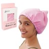 KAV Luxury Triple Layer Shower Caps for Women in pink,