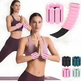 Smlper Ankle Weights Set of 2(1 lb/2 lb Each) – Premium Adjustable Wrist & Ankle Weights for Women Men, Strength Training Silicone Bracelets for Swimming, Running, Pilates, Yoga, Gym (Pink)