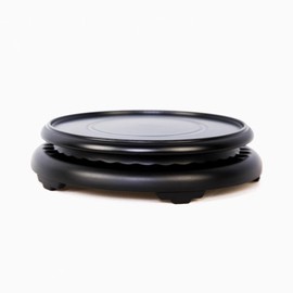 GOLDY&WENDY Chinese Rotating Bamboo Wooden Pedestal Unique Antique Fishbowl Porcelain Jade Spin Display Base