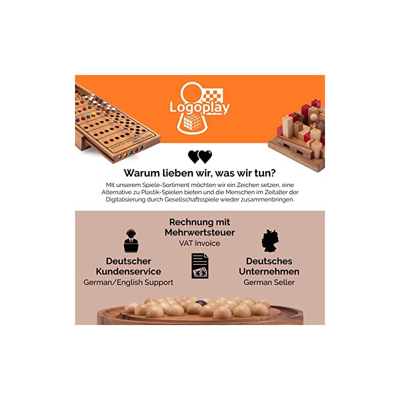 LOGOPLAY Mühle Size S - Strategy - Strategy Game -