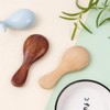 HugeDE 2 Pcs Mini Wooden Spoon with Short Handle Small