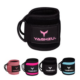 YAGHZU Ankle Straps for Cable Machines Women - Adjustable Gym Ankle Strap for Cable Machine, Neoprene Padded Cable Straps, Durable Leg Strap with Cable Cuff, Glute Kickback Ankle Strap with D Rings